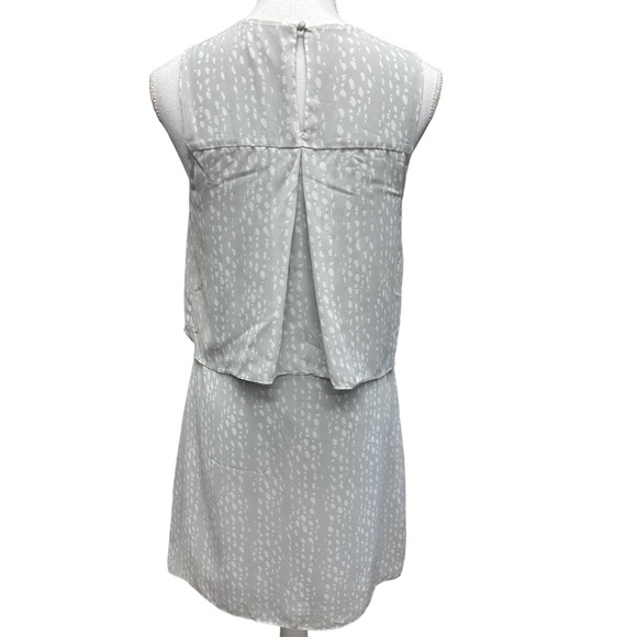 Charming Charlie Gray White Dots Chiffon Career Dress Size S Overlay Career Work - Picture 3 of 8